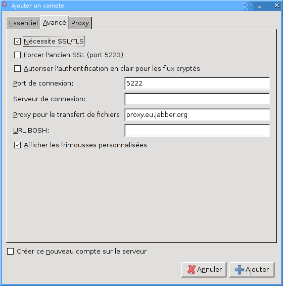 Paramétrage de TLS
