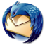 Thunderbird logo: a blue bird carrying a letter
